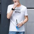 Short-sleeve Round Neck Lettering T-shirt