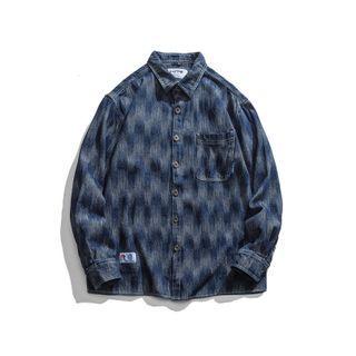 Pattern Denim Shirt Jacket