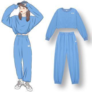 Plain Crop Top / Plain Jogger Pants