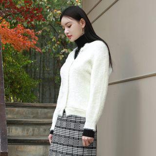 Round-neck Furry Cardigan