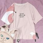 Short-sleeve Graphic Lettering Print T-shirt Pink - One Size