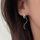 925 Sterling Silver Wavy Dangle Earring 1 Pair - Silver - One Size