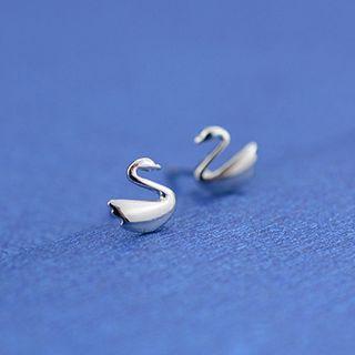 Alloy Swan Earring 1 Pair - As Shown In Figure - One Size