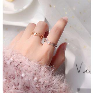 925 Sterling Silver Rhinestone Open Ring (various Designs)