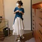 Irregular Ribbon Top/ Irregular A-line Skirt