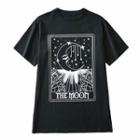 Short-sleeve Moon Print T-shirt Moon Print - Black - One Size