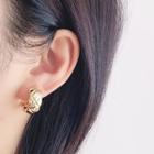 Alloy Open Hoop Earring 1 Pair - Clip On Earring - Gold - One Size