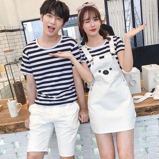 Couple Matching Short-sleeve T-shirt / Shorts / Mini Jumper Dress