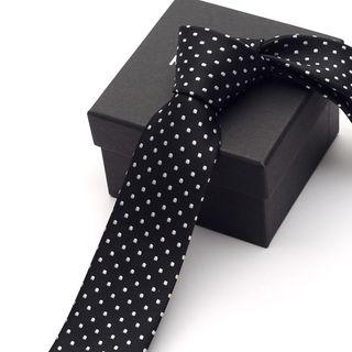 Dotted Neck Tie (6cm) Black - One Size