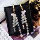 Artificial Crystal Dangle Earring Gold - One Size