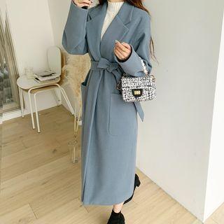 Tie-sash Loose-fit Long Robe Coat