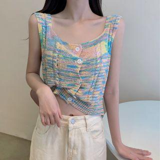 Sleeveless Melange Knit Top