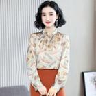 Feather 3/4-sleeve Blouse