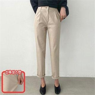 Band-waist Pleated-front Harem Pants