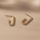 Rhinestone Alloy Earring 1 Pair - 046 - Gold - One Size