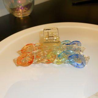 Chunky Chain Acrylic Hair Clamp Blue & Yellow & Orange - One Size
