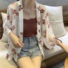 Print Chiffon Jacket As Shown In Figure - One Size