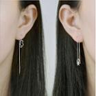 Cat & Fish Asymmetrical Dangle Earring 1 Pair - Silver - One Size