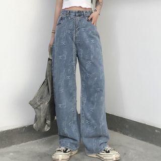 Jacquard Loose Fit Jeans