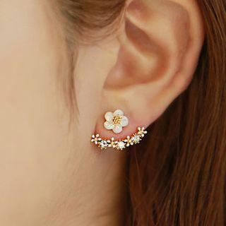 925 Sterling Silver Floral Swing Earring