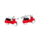 Fashion High-end Personality Red Electric Motorcycle Shirt Cufflinks Silver - One Size