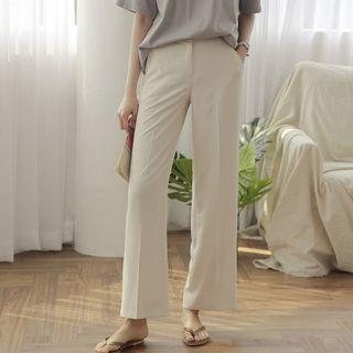 Banded Wide-leg Dress Pants