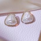 Faux Pearl Earring 1 Pair - Pearl Triangle Earring - One Size