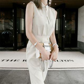 Cropped Straight-leg Jumpsuit