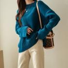 Round-neck Cable-knit Boxy Sweater