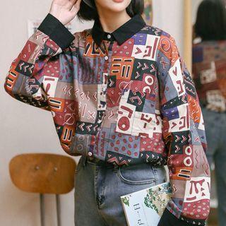 All Over Print Shirt Tangerine & Red & White - One Size