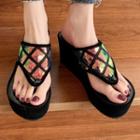 Sequin Platform Flip-flops