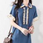 Short-sleeve Ruffle Mini Collared Dress