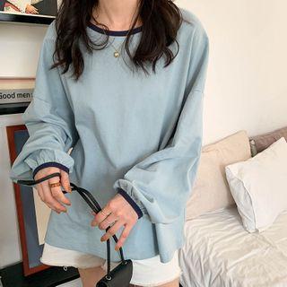 Balloon-sleeve Ringer T-shirt
