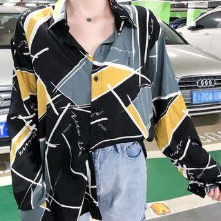 Long-sleeve Pattern Blouse As Shown In Figure - One Size