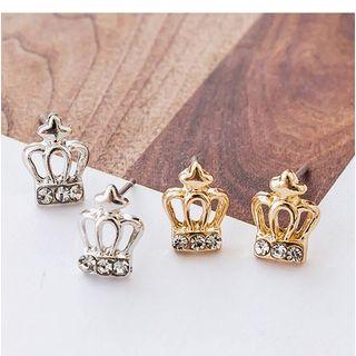 Rhinestone Crown Earring
