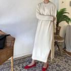 Side-slit Knit Midi Dress