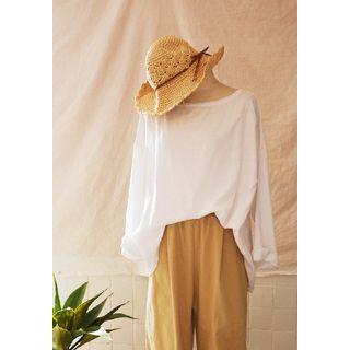 Round-neck Dip-back Oversized Top