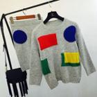 Set: Colour Block Knit Top + Skirt