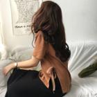 Bow Side Plain Tee Brown - One Size