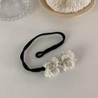 Floral Hair Pin Beige & Black - One Size