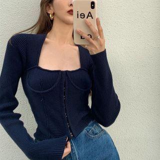 Details Square-neck Skinny Crop Top