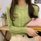 Linen Flower Round-neck Sweater