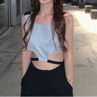 Knit Tank Top Light Blue - One Size