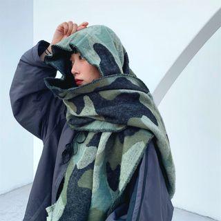 Camouflage Scarf As Figure - One Size