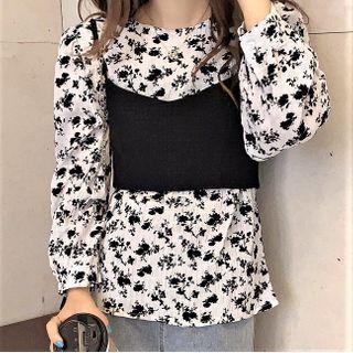 Spaghetti Strap Top / Floral Print Shirt