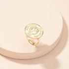 Embossed Alloy Open Ring Gold - One Size
