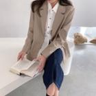 Plain Single Breasted Loose-fit Blazer