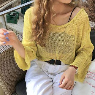 3 / 4-sleeve Open Knit Top
