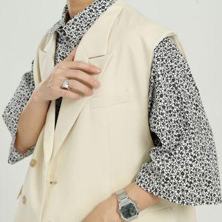 Notch Lapel Button-up Vest