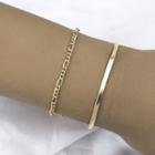 Set Of 2: Chain Bracelet + Snake Chain Bracelet Set Of 2 - Gold - One Size